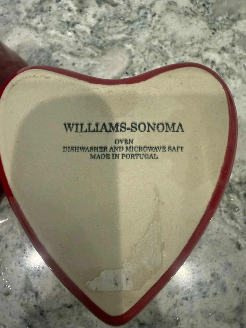 Williams Sonoma Set of 2 Heart-Shaped Red Ceramic Bowls
